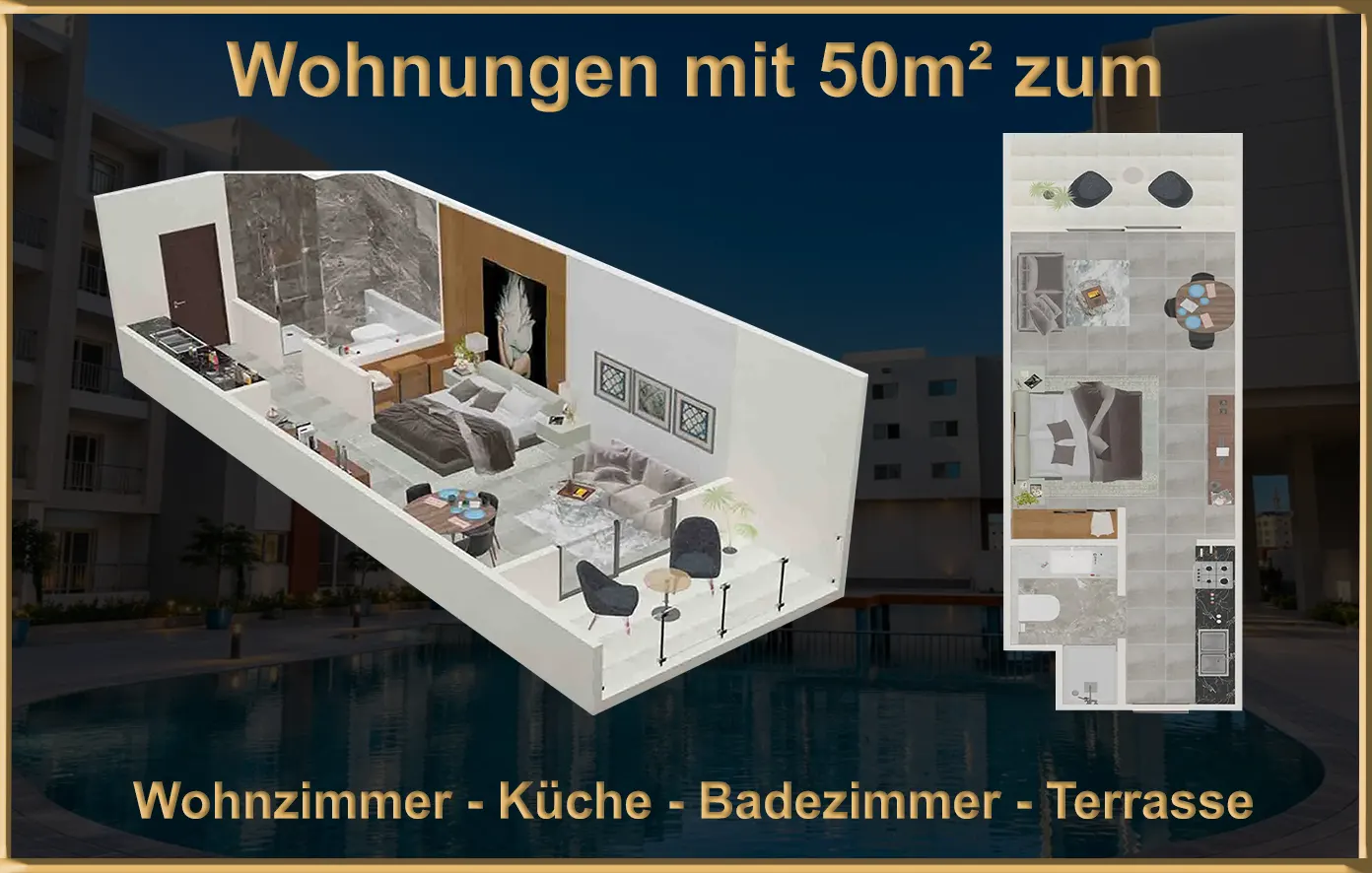 Studio Wohnungen mit 50m² zum Verkauf in Hurghada